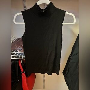 Reiss Black High-Neck Tank Top